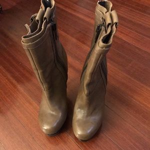 Calvin Klein Taupe Beautiful High Heeled Boots.